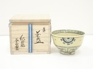 JAPANESE TEA CEREMONY KISHU WARE TEA BOWL CHAWAN / FISH 